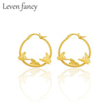 925 Silver Twisted Hoop Earring Butterfly Girls Gift