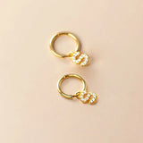 925 Silver Zircon Letter Earrings, Women Hoop Earring Jewelry Gift