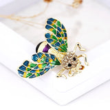Crystal Enamel Silver Cicada Brooches for Women and Men
