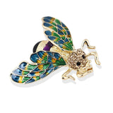 Crystal Enamel Silver Cicada Brooches for Women and Men