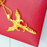 Angel Sword Cross Pendant Necklace for Men Women Craft Imitated Chain Jewelry