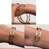 Arabic Name Bangles Personalized Stainless Steel ID Family Nameplate Bracelet