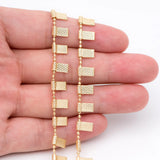Bar Charm Chains, Rectangle 8x4mm, Necklace Chain Supplies (#LK-408)