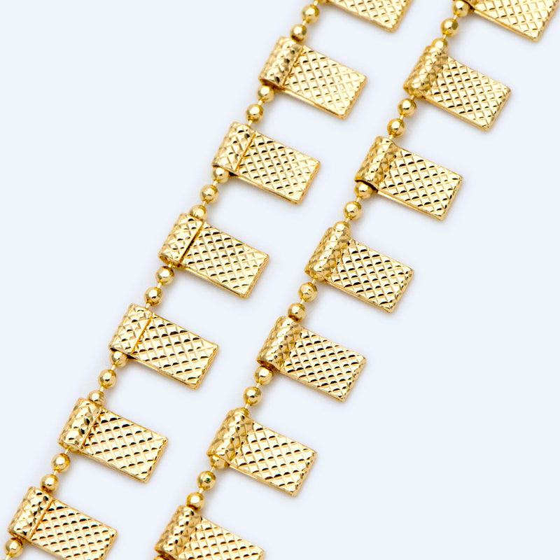 Bar Charm Chains, Rectangle 8x4mm, Necklace Chain Supplies (#LK-408)
