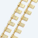 Bar Charm Chains, Rectangle 8x4mm, Necklace Chain Supplies (#LK-408)