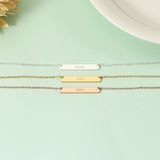 Custom Bar Necklace, Name Plate Necklace, Birthday Gift