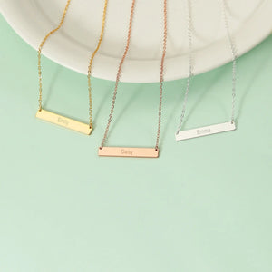 Custom Bar Necklace, Name Plate Necklace, Birthday Gift