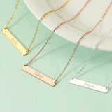 Custom Bar Necklace, Name Plate Necklace, Birthday Gift