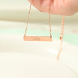 Custom Bar Necklace, Name Plate Necklace, Birthday Gift