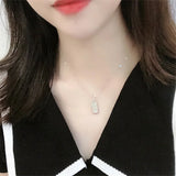 Copper Plated Pendant Clavicle Chain Bar Necklace for Senior Women