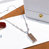Copper Plated Pendant Clavicle Chain Bar Necklace for Senior Women
