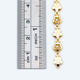 Beaded Flower Chain 5.8mm, 18K Brass, DIY Jewelry (#LK-416)