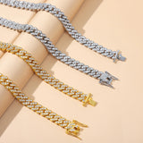 Zircon Cuban Chain Necklace Micro Pave CZ Collares Choker Silver