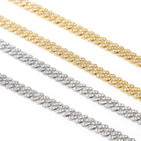 Zircon Cuban Chain Necklace Micro Pave CZ Collares Choker Silver