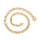 Zircon Cuban Chain Necklace Micro Pave CZ Collares Choker Silver