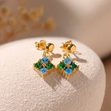Custom Stone Cluster Stud Earrings, Minimalist Family Jewelry