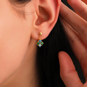 Custom Stone Cluster Stud Earrings, Minimalist Family Jewelry