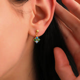 Custom Stone Cluster Stud Earrings, Minimalist Family Jewelry