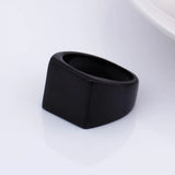 Men's Stainless Steel Ring Gold/Black Silver 15mm Square Year