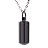 Stainless Steel Cylinder Memorial Urn Pendant Necklace