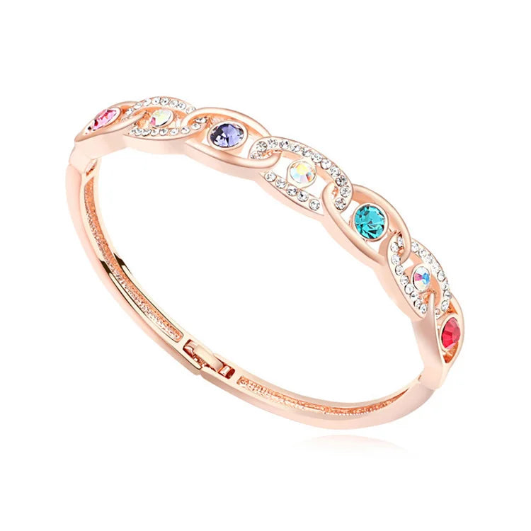 Rose Selma Rhinestone Bangle Hot Pulseiras Bracelets