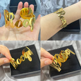 30MM Women's Name Bracelet Stainless Steel Jewelry