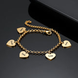 Personalized Hearts Bracelet Christmas Stainless Steel Bracelet