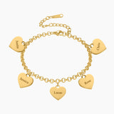 Personalized Hearts Bracelet Christmas Stainless Steel Bracelet