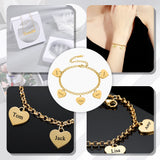 Personalized Hearts Bracelet Christmas Stainless Steel Bracelet