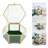 Vintage Glass Jewelry Box Lace Hexagon Organizer