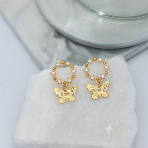 Butterfly Stud Earrings Rhinestone Women Jewelry