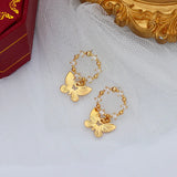 Butterfly Stud Earrings Rhinestone Women Jewelry