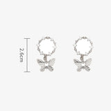 Butterfly Stud Earrings Rhinestone Women Jewelry