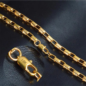 Men's 18K 4MM 20Inch Geometric Pattern Snake Chain Necklace
