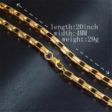 Men's 18K 4MM 20Inch Geometric Pattern Snake Chain Necklace