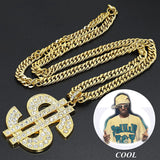 Money Dollar Sign Pendant Necklace Singer Charm Women Men Choker Jewelry