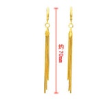 Long Tassel Earrings 24k Drop Snake Chain for Women Wedding Party Jewelry