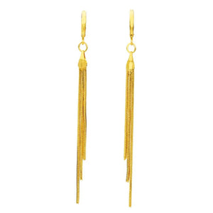 Long Tassel Earrings 24k Drop Snake Chain for Women Wedding Party Jewelry