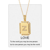 Pave Zircon A-Z Name Necklace for Women Stainless Steel
