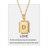 Pave Zircon A-Z Name Necklace for Women Stainless Steel