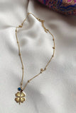 Stainless 4-Leaf Clover Long Barley Necklace for Women