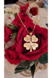 Stainless 4-Leaf Clover Long Barley Necklace for Women