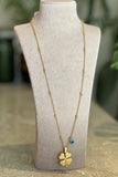Stainless 4-Leaf Clover Long Barley Necklace for Women