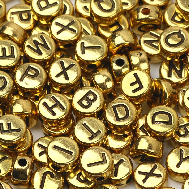 4X7mm Flat Round Acrylic Letter Beads for DIY Jewelry Making