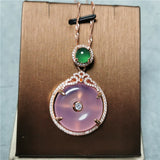 925 Silver Chinese Green Jade Emerald Choker Necklace