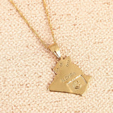 Algeria Map Pendant Necklace Algerians Map Jewelry