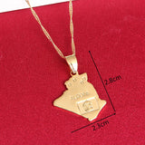 Algeria Map Pendant Necklace Algerians Map Jewelry