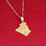 Algeria Map Pendant Necklace Algerians Map Jewelry