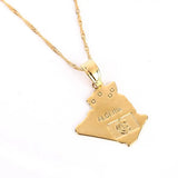 Algeria Map Pendant Necklace Algerians Map Jewelry