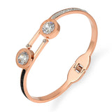 Roman Numerals Crystal Bangles Stainless Steel Bracelets